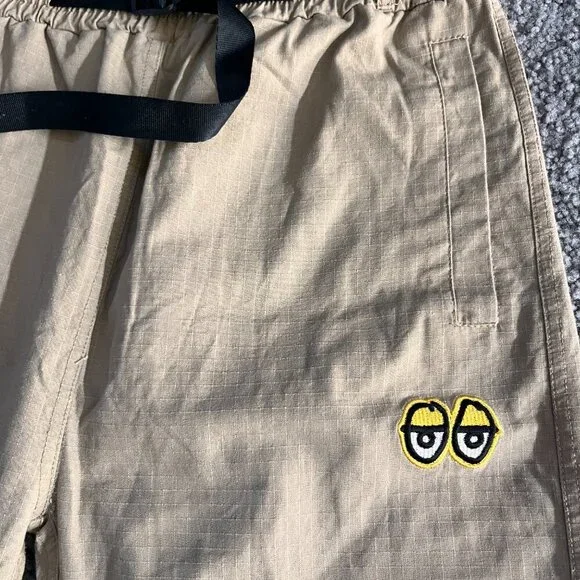 Krooked Eyes Ripstop Double Knee Skater Pants Men's Sz. S - Khaki - Good Cond. - Picture 4 of 15
